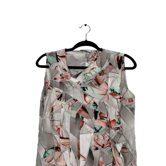 Ports 1961 100%‎ Silk Abstract Multicolor Floral Sleeveless Dress Size 44 Italy - Picture 2 of 14